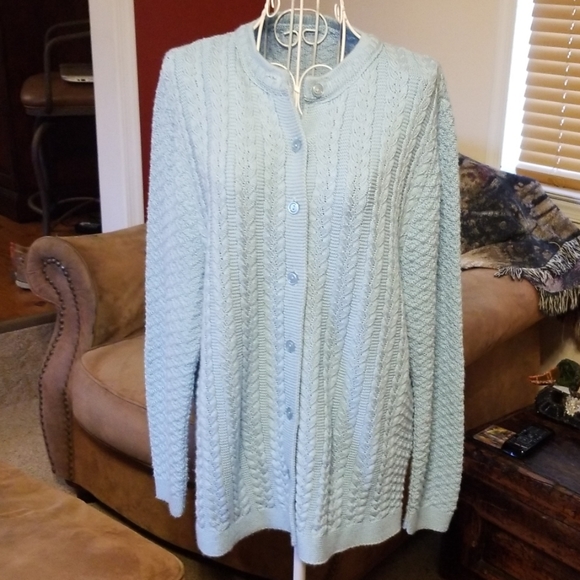 🌹BLUE BAYOU❣️Baby blue cardigan sweater 💚 - Picture 4 of 7